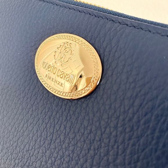 BRAND NEW - Never Used Roberto Cavalli Navy Wallet - Picture 4 of 7